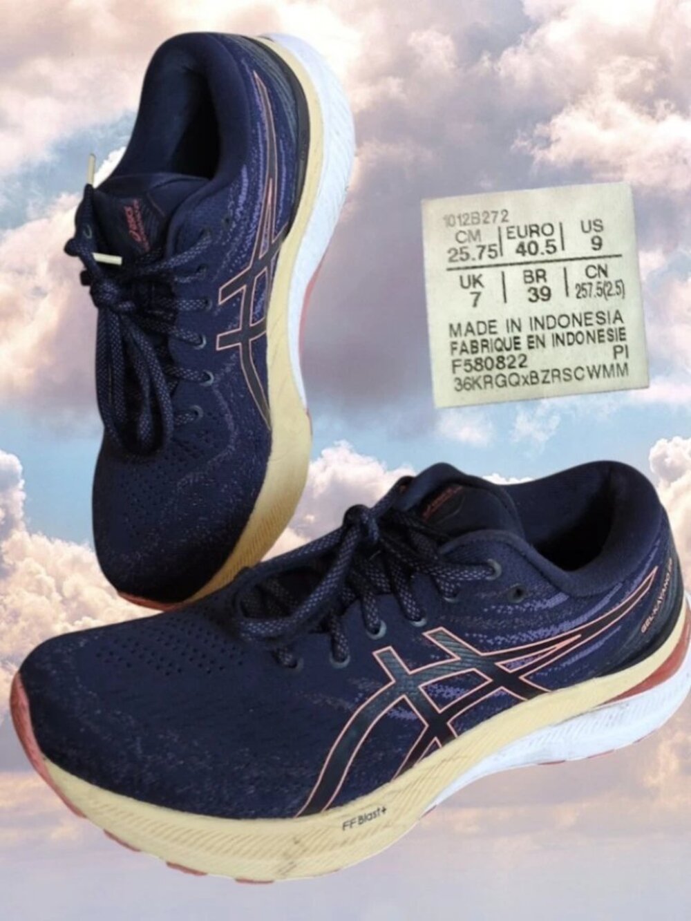 Asics Gel Kayano 29 Women’s Sz 9 Stability Running Sneakers Blue Midnight Papaya